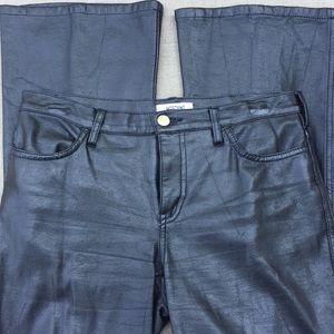 MOSCHINO Italian Bootleg Leather Look Jeans